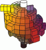 Jedna z možných podob Munsellova barevného prostoru (nepravidelný tvar viz text)